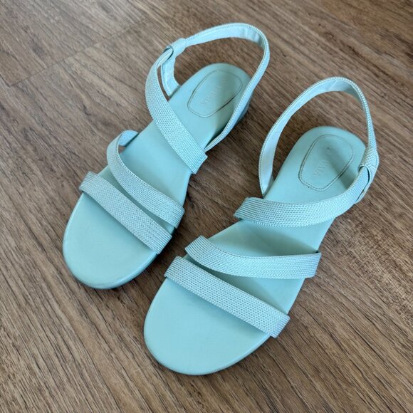 Vivaia Light Blue Woven Strap Slingback Sandals 39 / US 8 - Picture 2 of 7